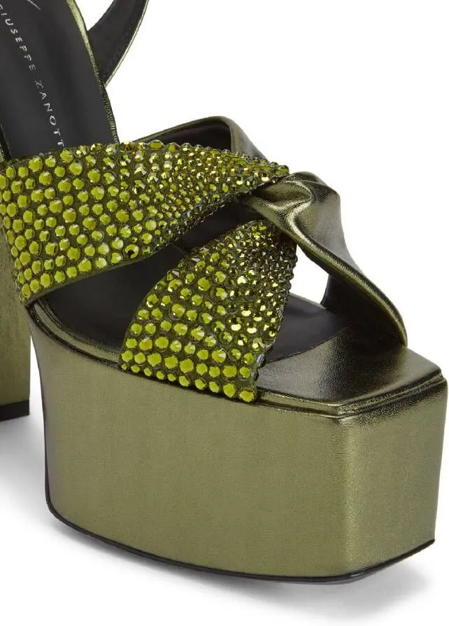 Giuseppe Zanotti Souree 150mm crystal-embellished sandals Green