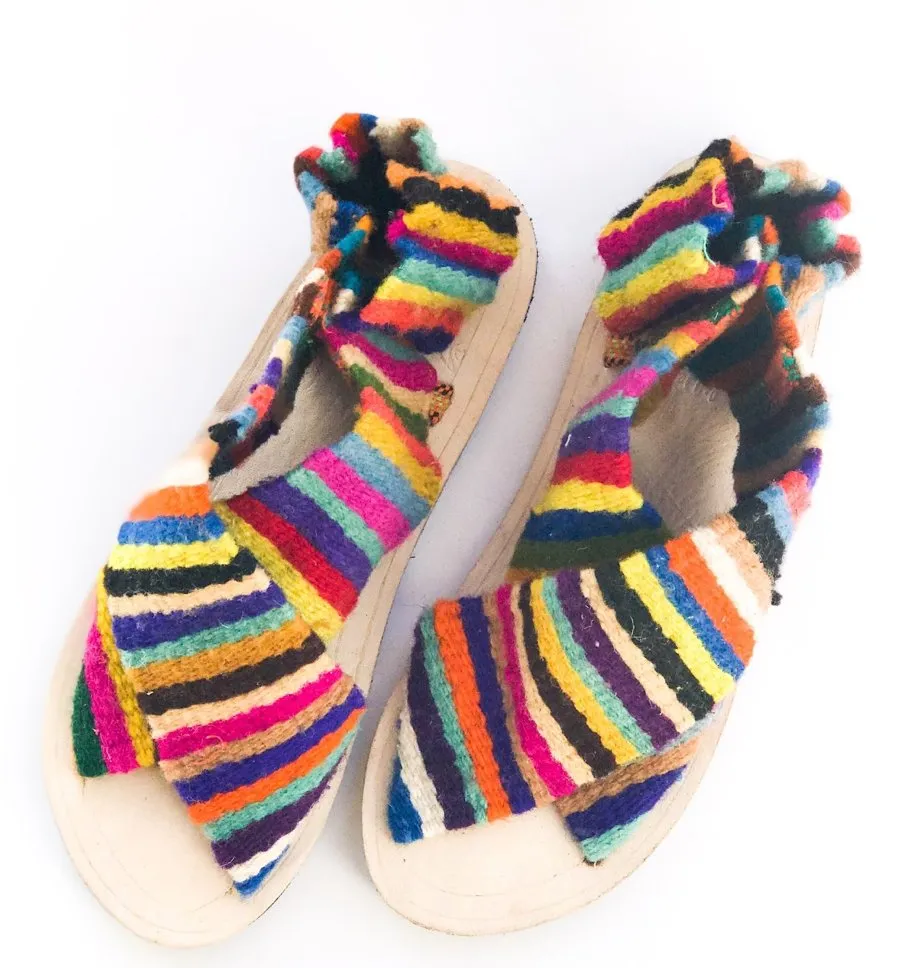 Gladiator-Rainbow Tapestry Sandals