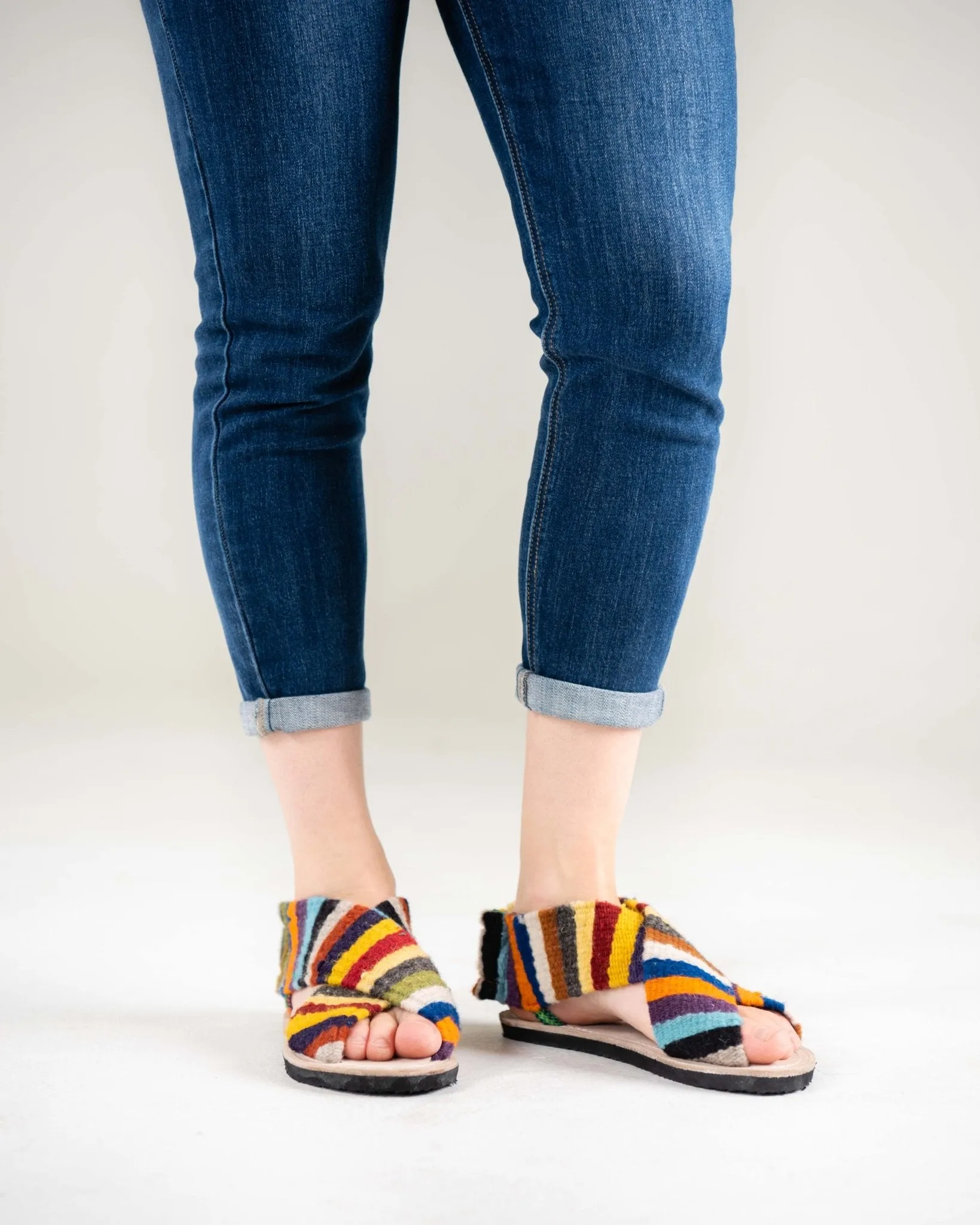 Gladiator-Rainbow Tapestry Sandals