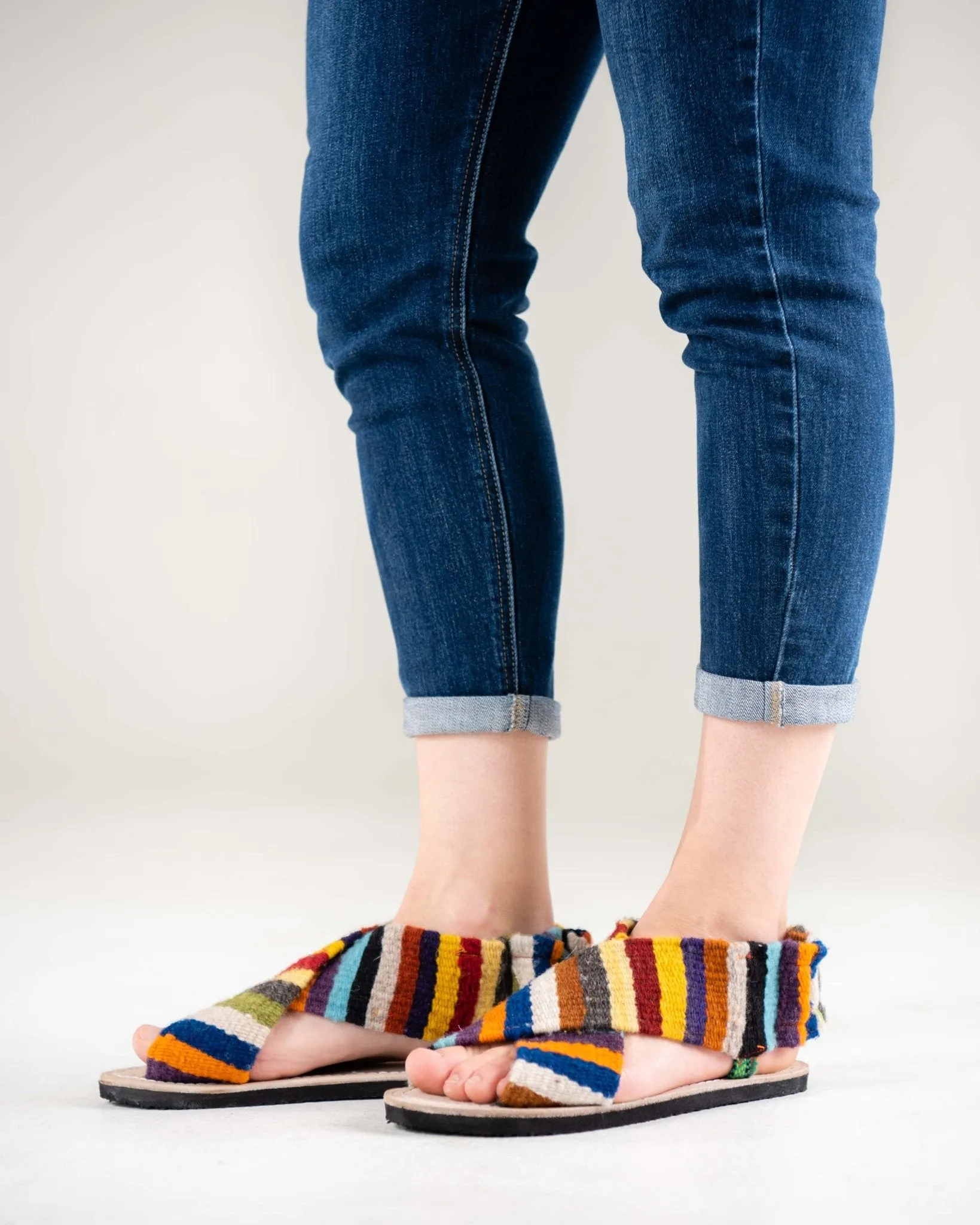 Gladiator-Rainbow Tapestry Sandals