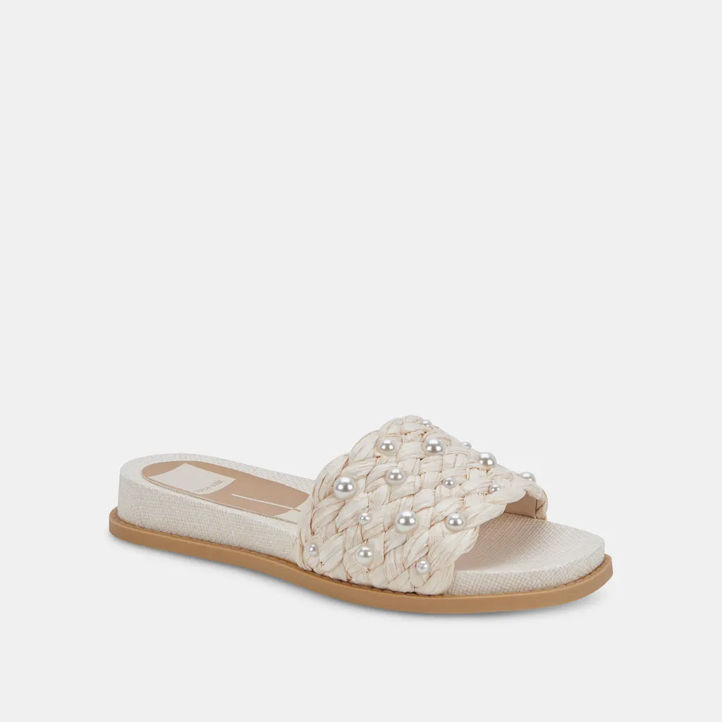 GRAZIE PEARL SANDALS VANILLA RAFFIA– Dolce Vita 6872211750978