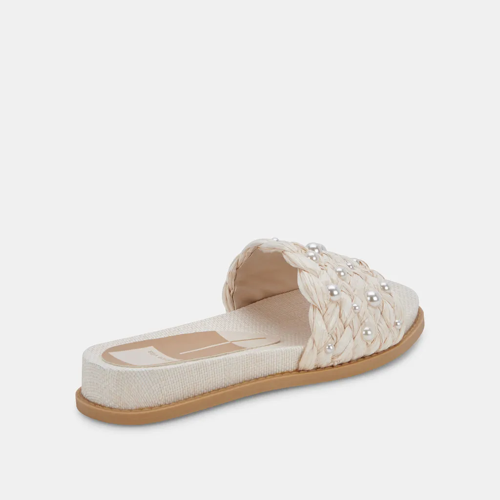 GRAZIE PEARL SANDALS VANILLA RAFFIA– Dolce Vita 6872211750978