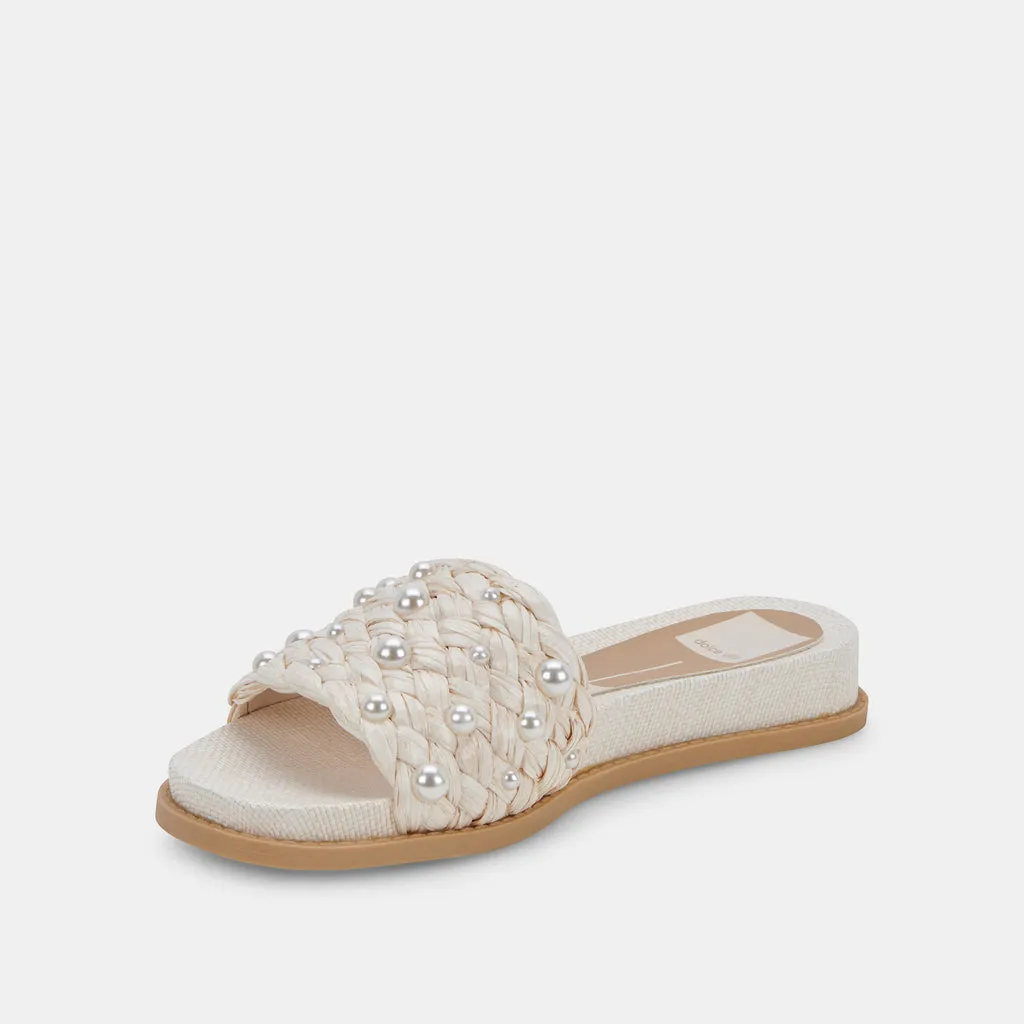 GRAZIE PEARL SANDALS VANILLA RAFFIA– Dolce Vita 6872211750978