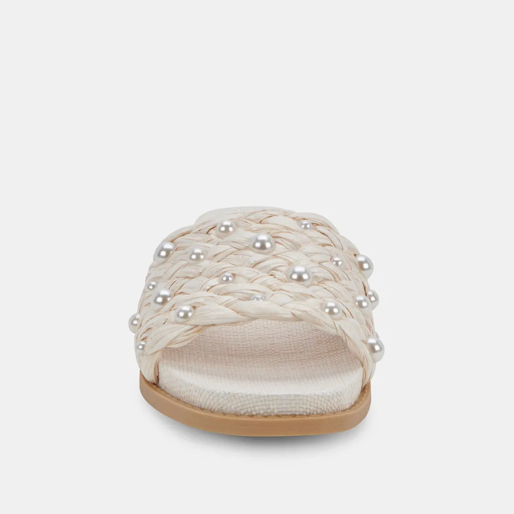 GRAZIE PEARL SANDALS VANILLA RAFFIA– Dolce Vita 6872211750978