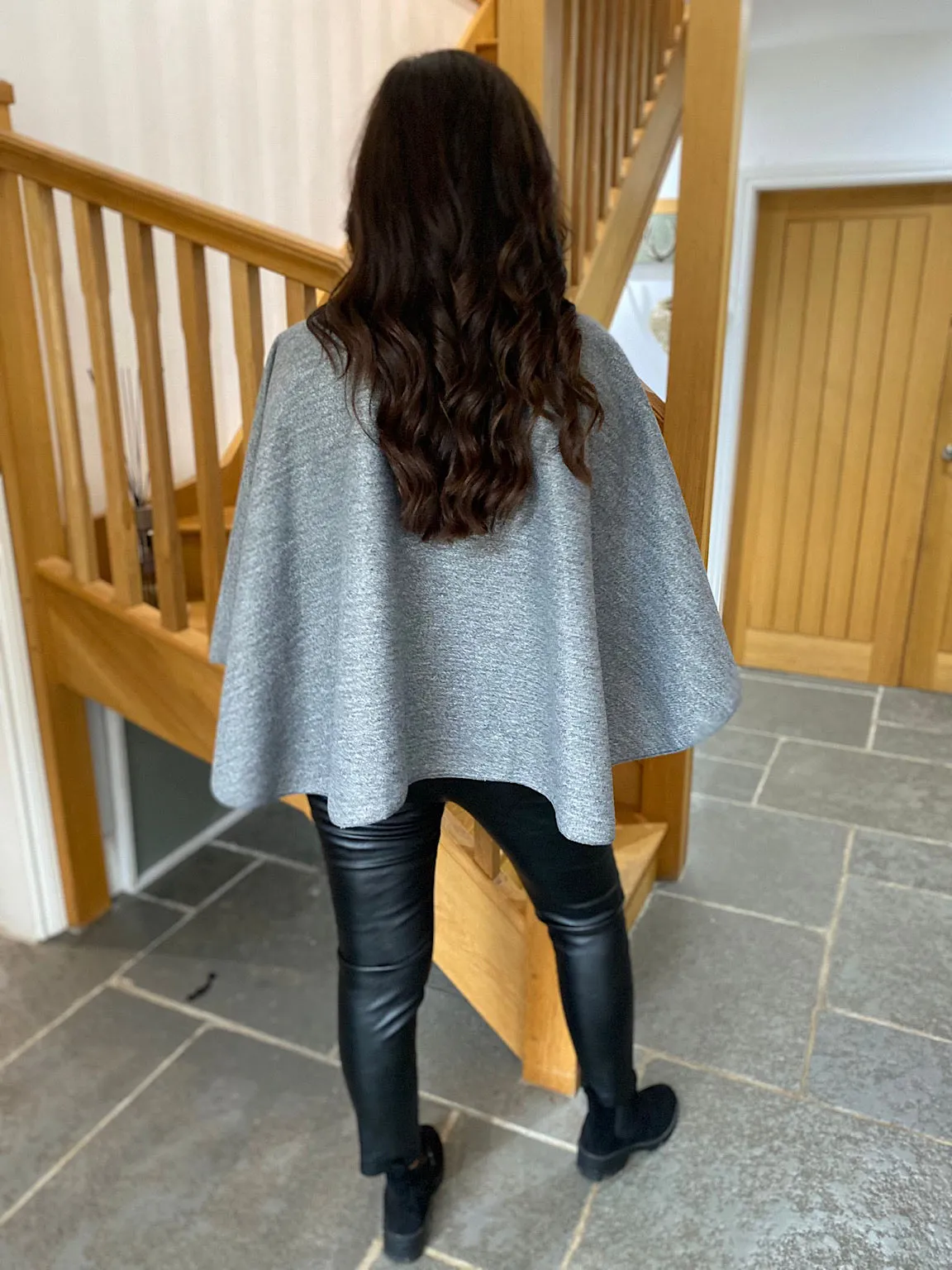 Grey Wrap Over Cape Mia