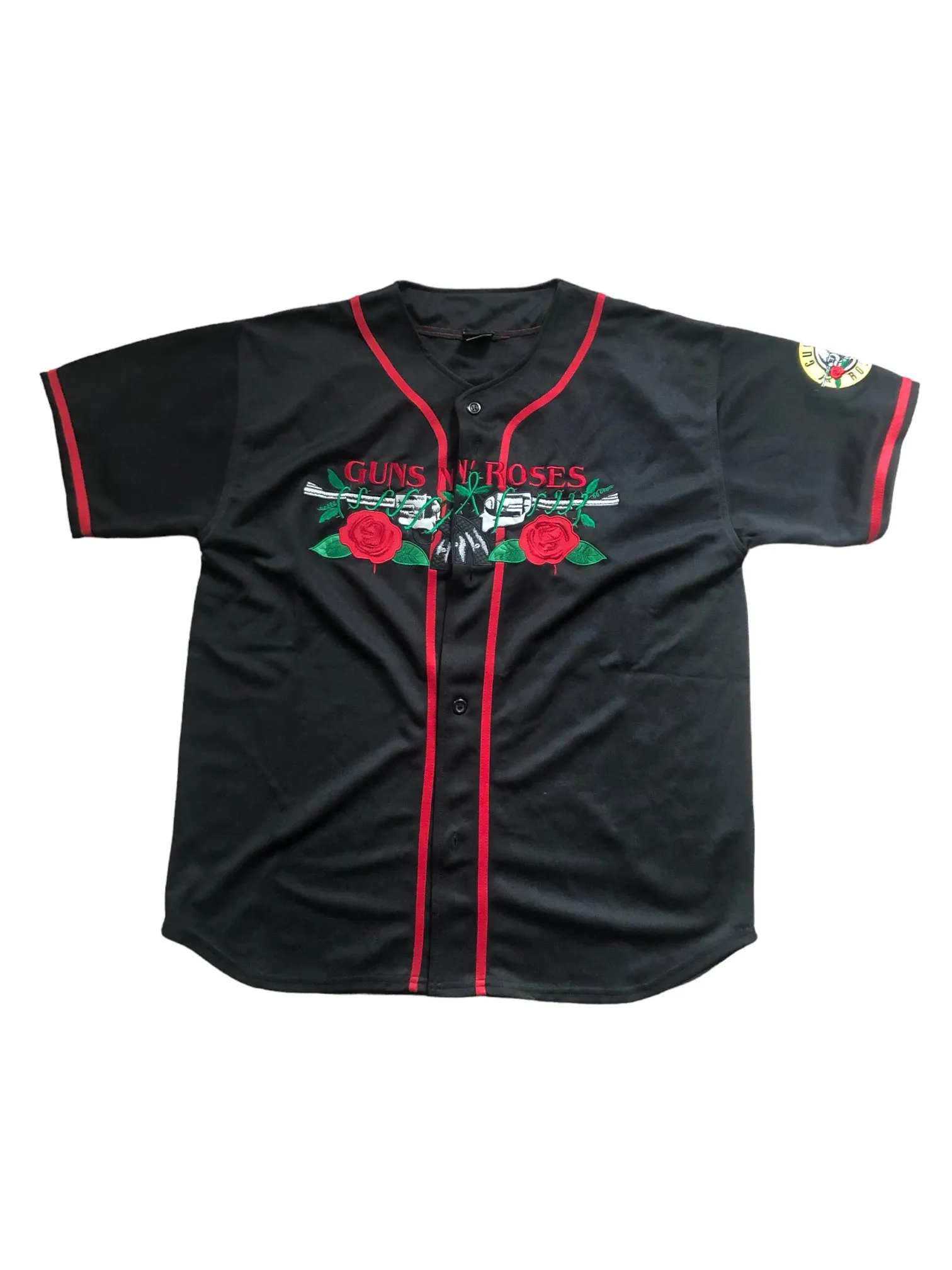 Guns N Roses Applique Official Unisex Baseball Shirt New XL