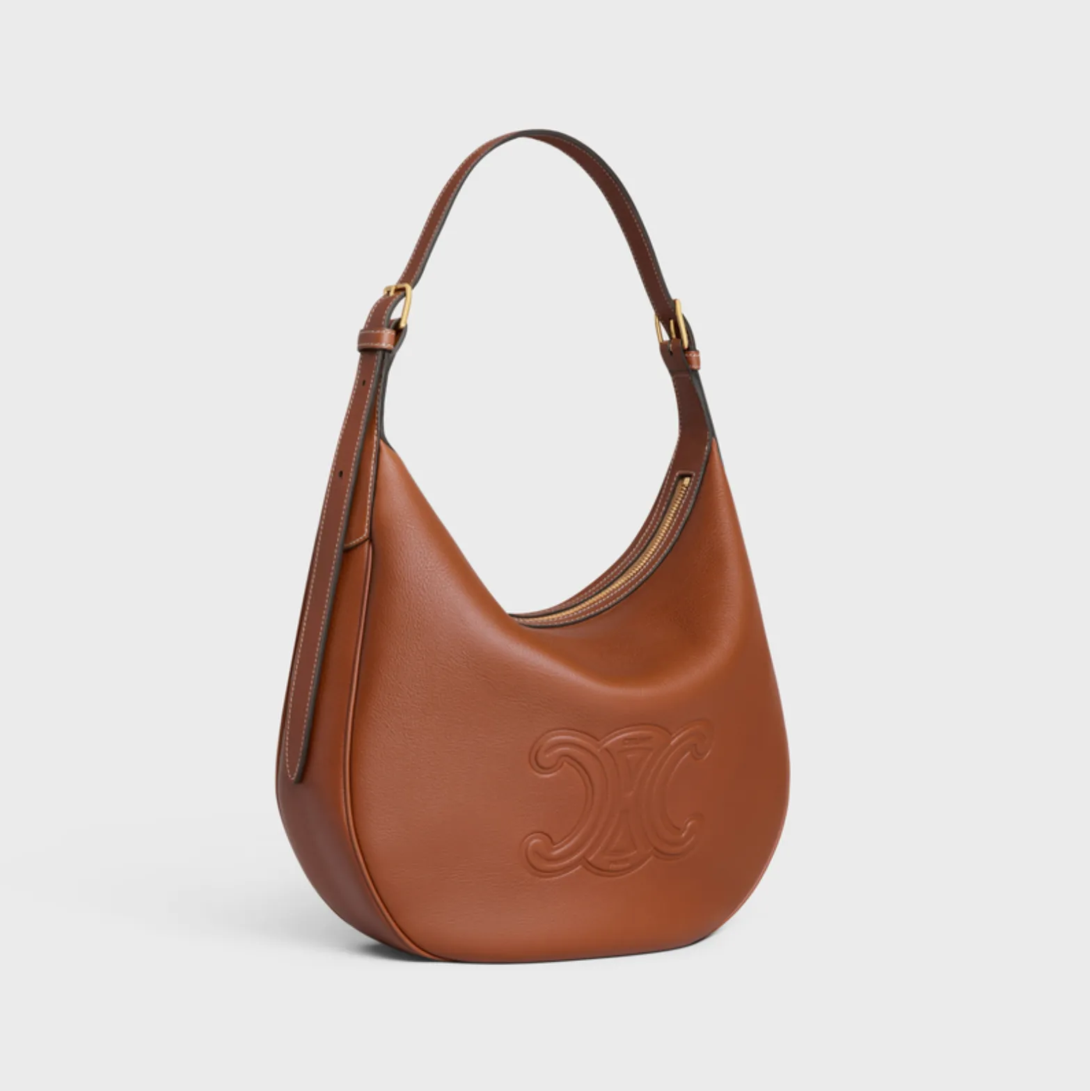 HELOISE CUIR TRIOMPHE BAG IN SUPPLE CALFSKIN - TAN