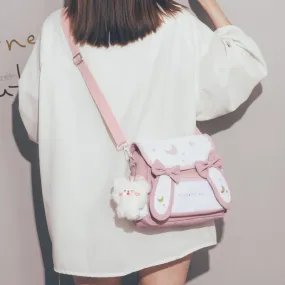 Ins cute Japanese student bunny ears single shoulder canvas bag BY9014