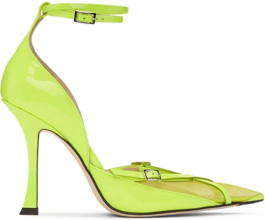 Jimmy Choo Yellow Mugler Edition Strap Pump Heels