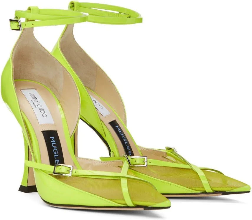 Jimmy Choo Yellow Mugler Edition Strap Pump Heels