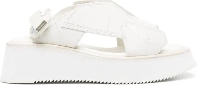 Julius Edge cut-out leather sandals White