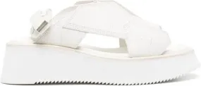 Julius Edge cut-out leather sandals White