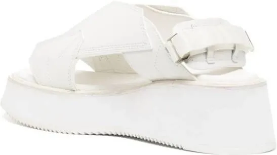 Julius Edge cut-out leather sandals White