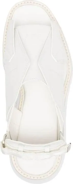 Julius Edge cut-out leather sandals White