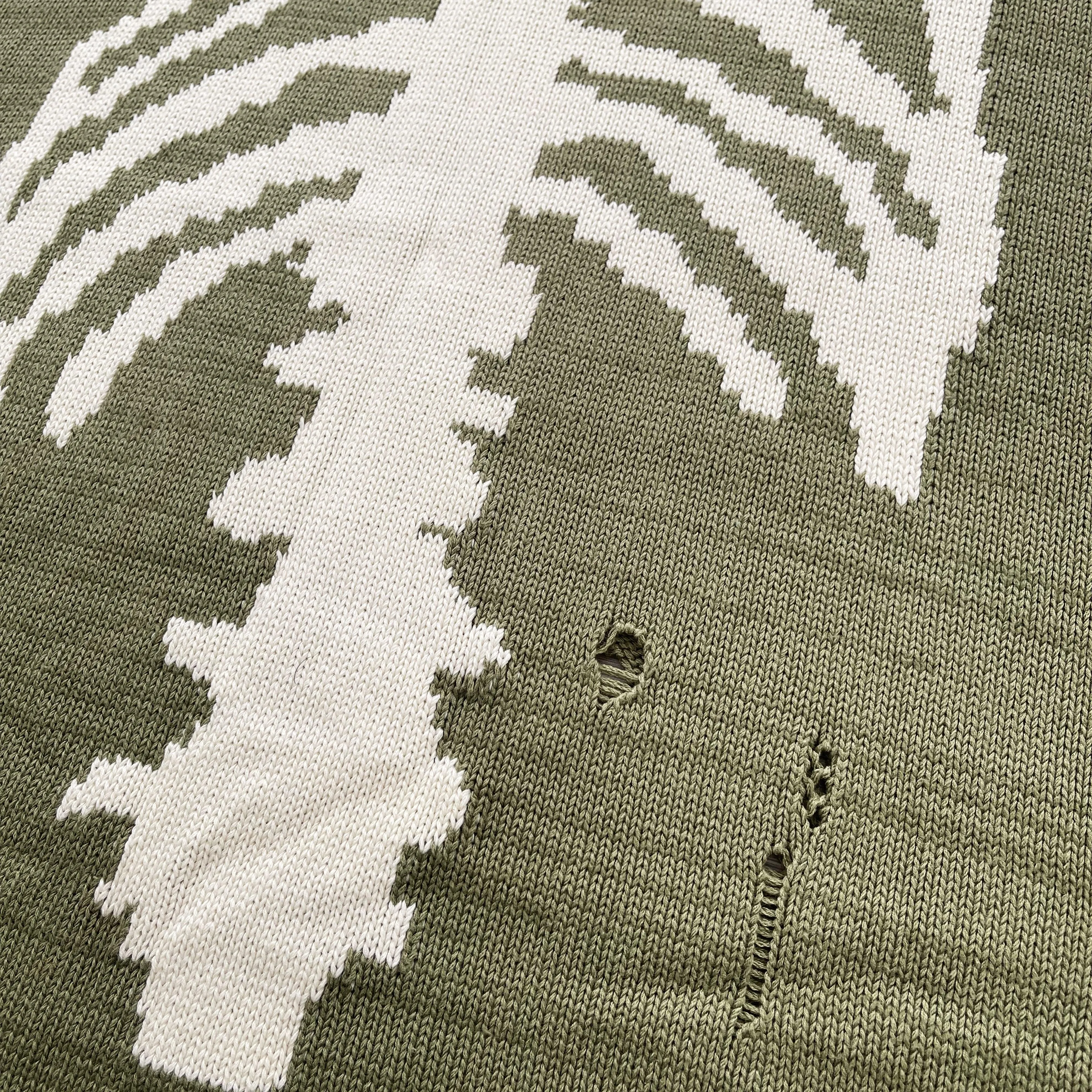 Kapital Skeleton Distressed Bone Knit Sweater Vest