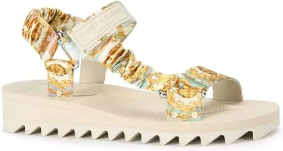 Kurt Geiger London Orion baroque-print sandals Neutrals