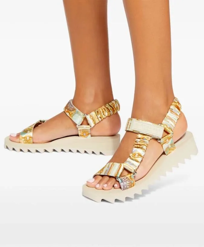 Kurt Geiger London Orion baroque-print sandals Neutrals