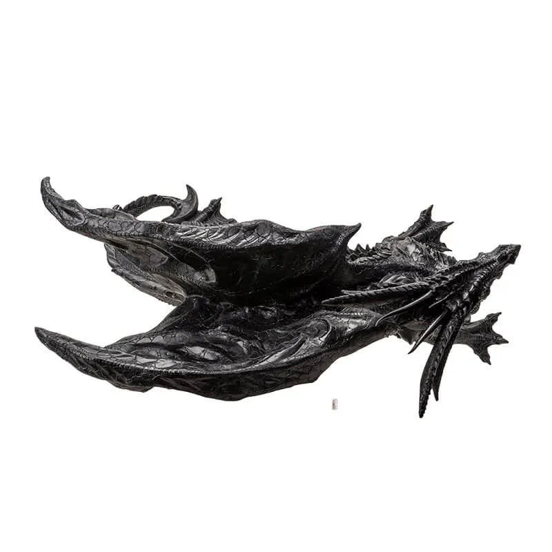 Large Standing Black Dragon Figurine