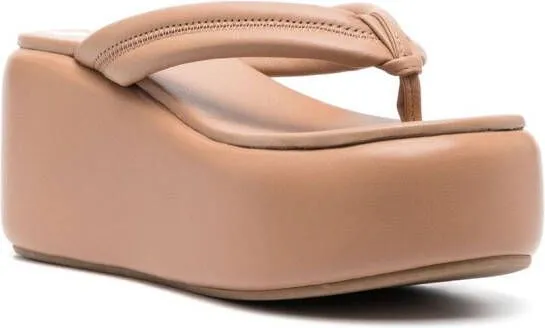 Le Silla Aiko 50mm wedge sandals Brown