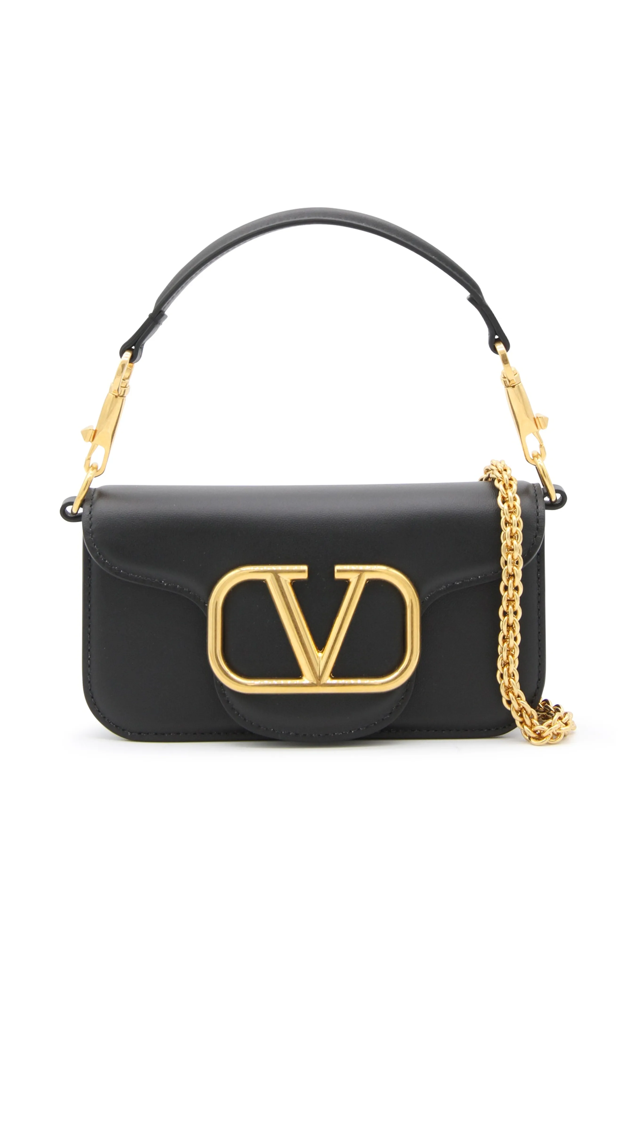 Leather Loco' Small Shoulder Bag - Black/Gold