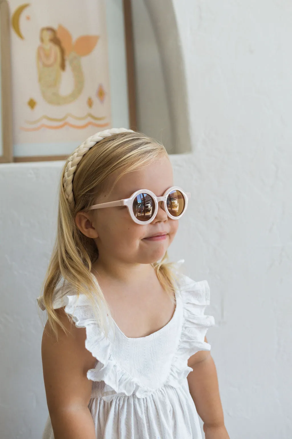 Light Blush Round Sunglasses