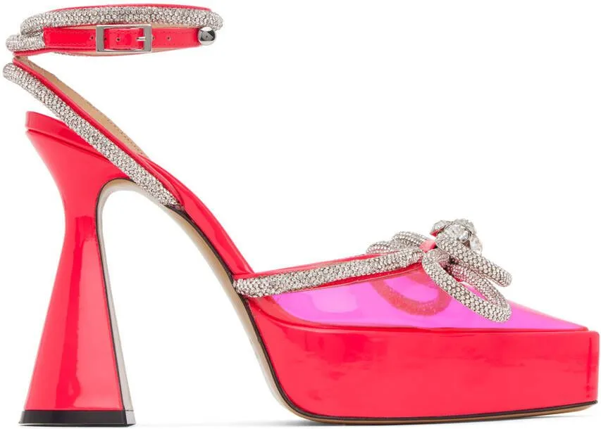 MACH & MACH Pink Double Bow Platform Heels