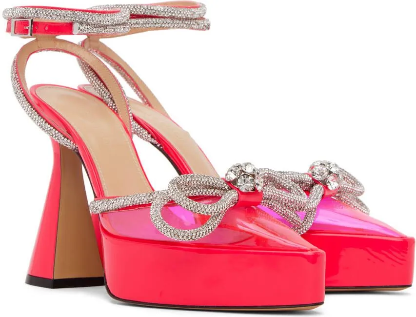 MACH & MACH Pink Double Bow Platform Heels