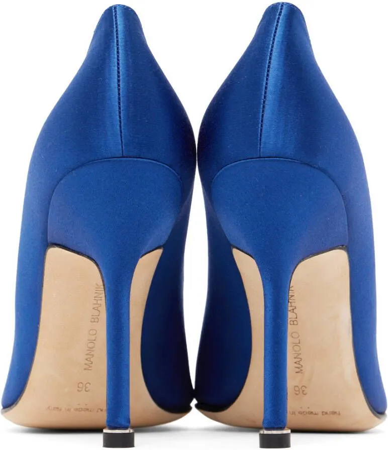 Manolo Blahnik Blue Hangisi Heels