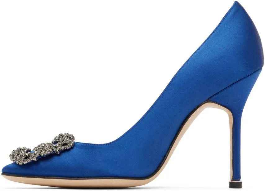 Manolo Blahnik Blue Hangisi Heels