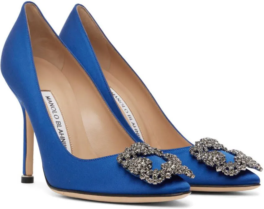 Manolo Blahnik Blue Hangisi Heels