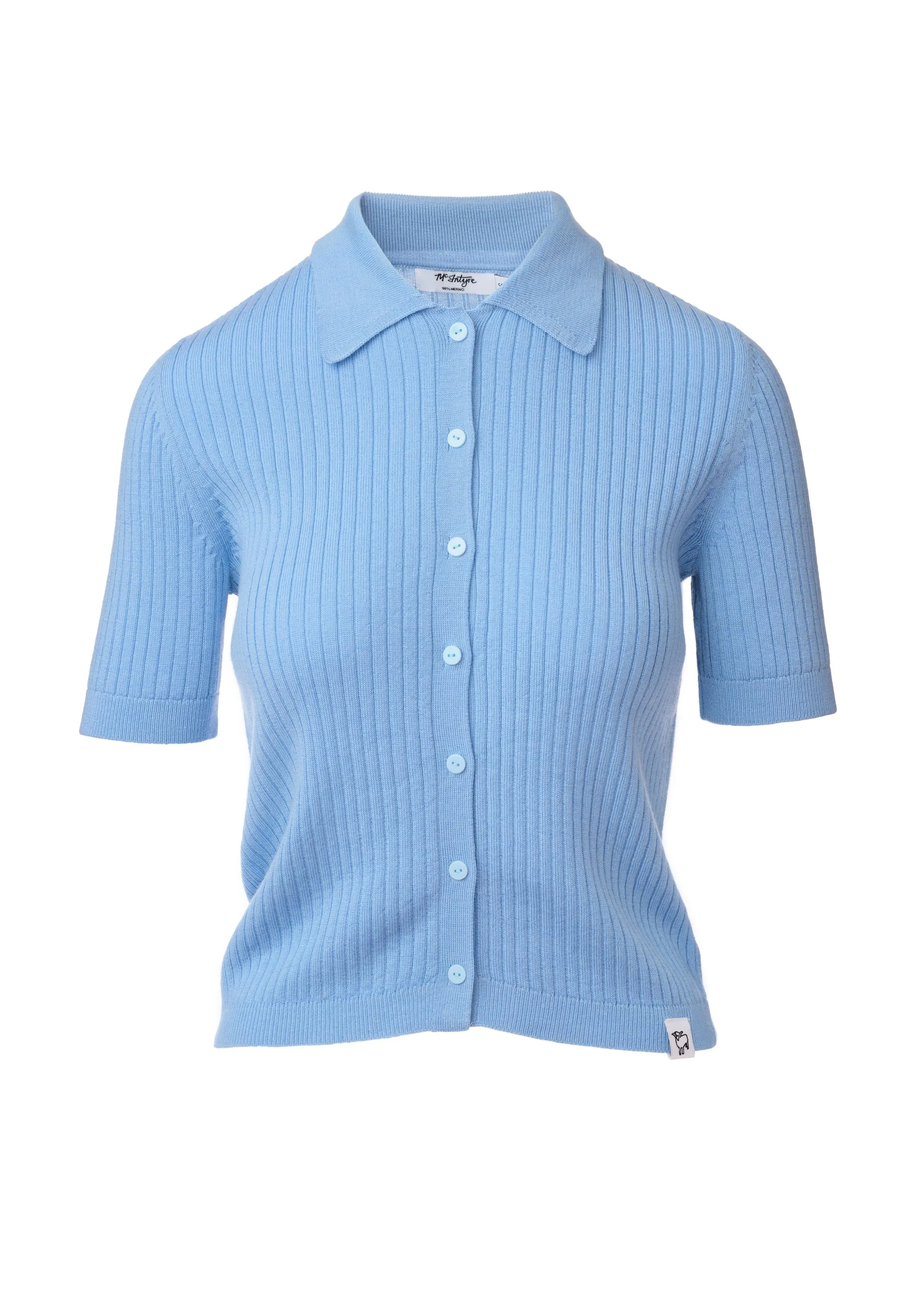 McIntyre Merino - Claire Button Up Polo Baby Boy Blue