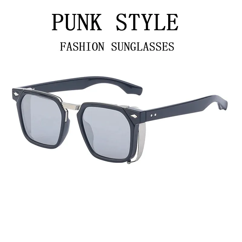 Men and Women Vintage Steampunk Style Anti-UV Square Sunglasses