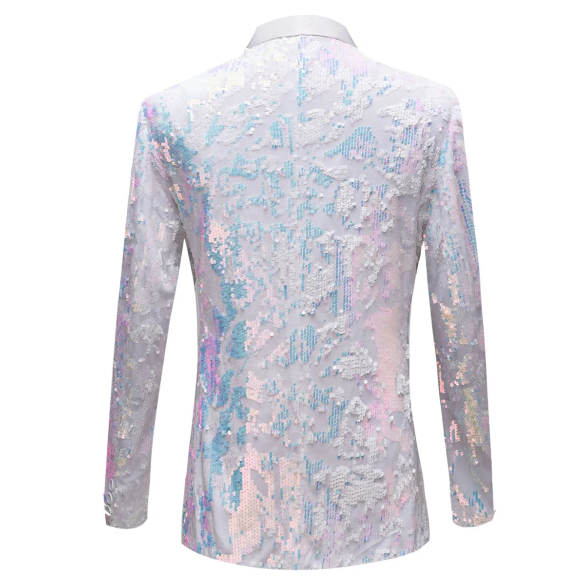 Men's Fantasy Color Sequins Full Sleeves Night Club Singers Wedding Blazer