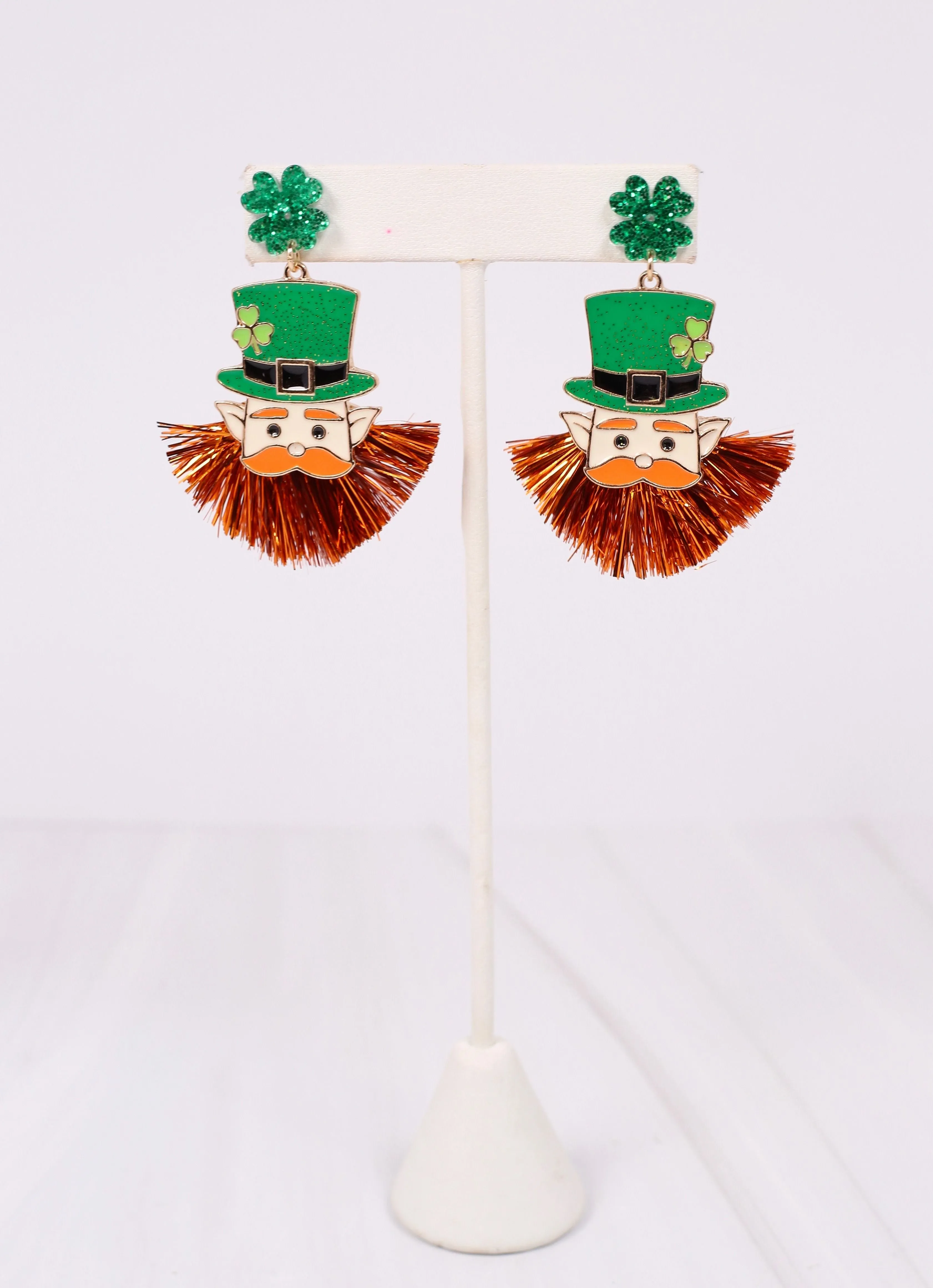 Mr. Leprechaun Bearded Earring ORANGE