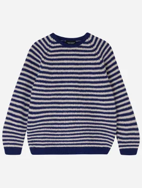 Navy & Ecru Stripe Kids Jumper