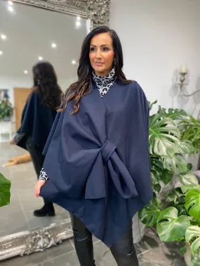 Navy Wrap Over Cape Mia