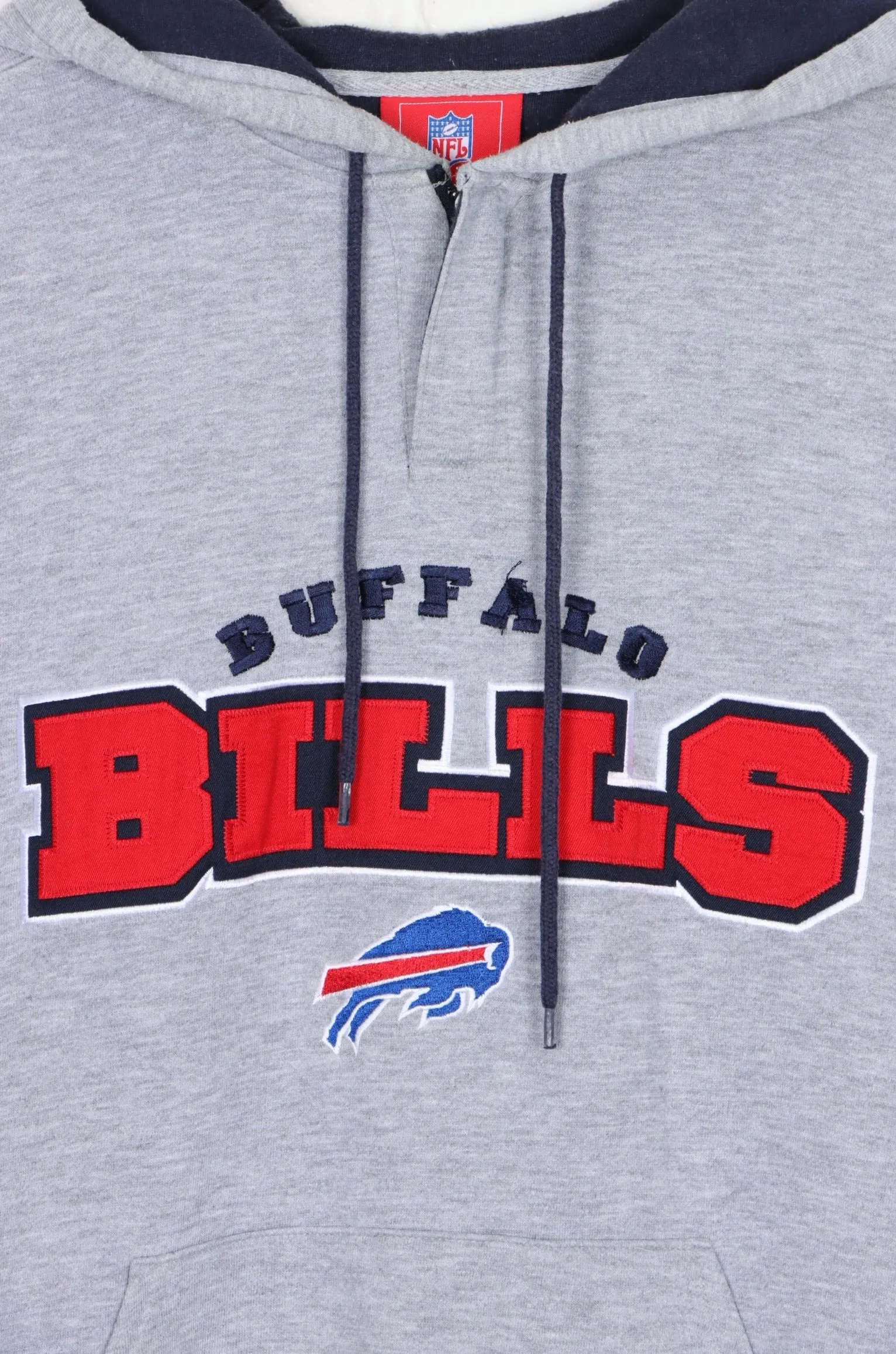 NFL Buffalo Bills 1/4 Zip Embroidered Logo Hoodie (L)