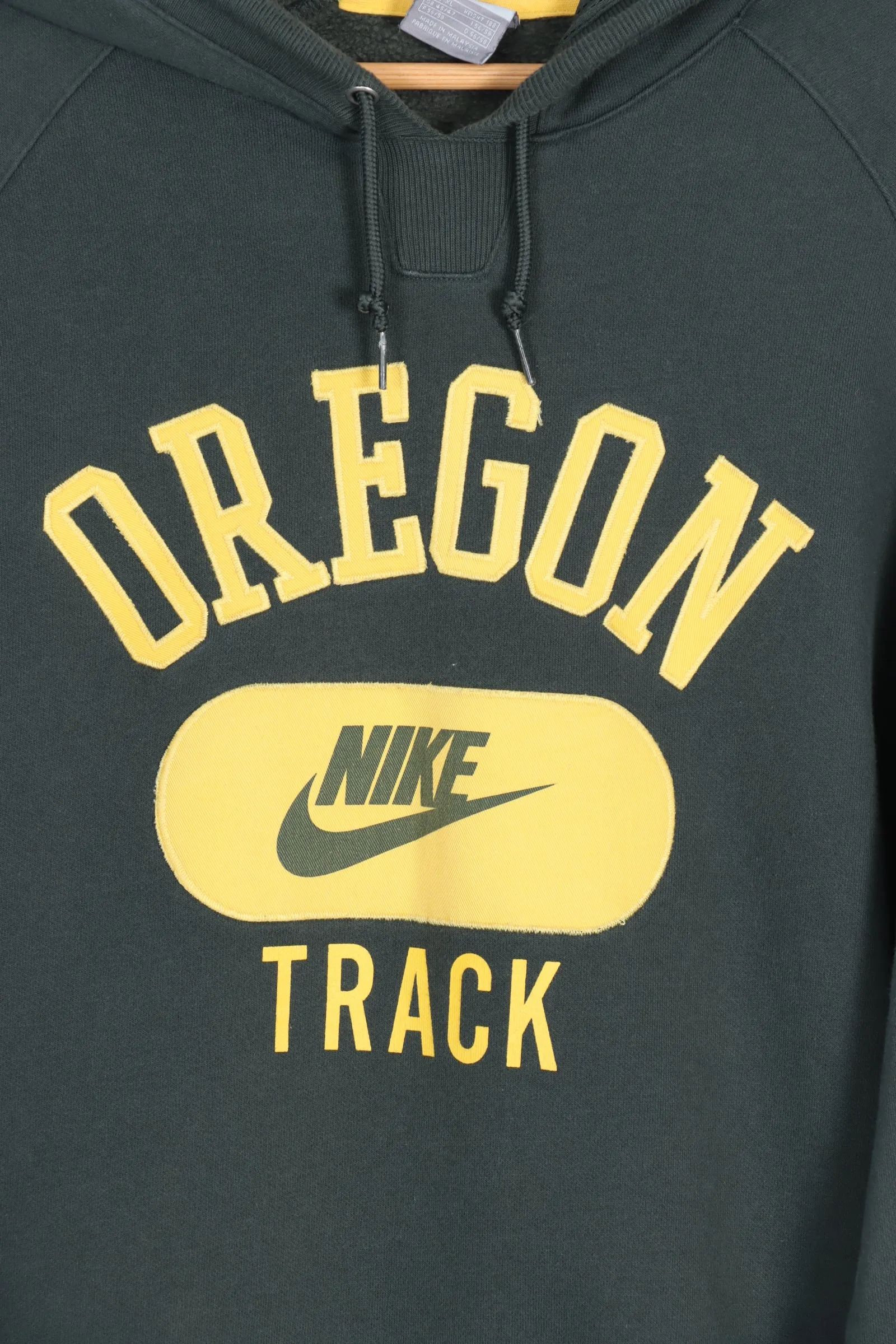 NIKE Oregon College Track Forest Green Hoodie with Side Pockets  (XL)