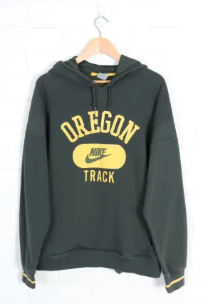 NIKE Oregon College Track Forest Green Hoodie with Side Pockets  (XL)