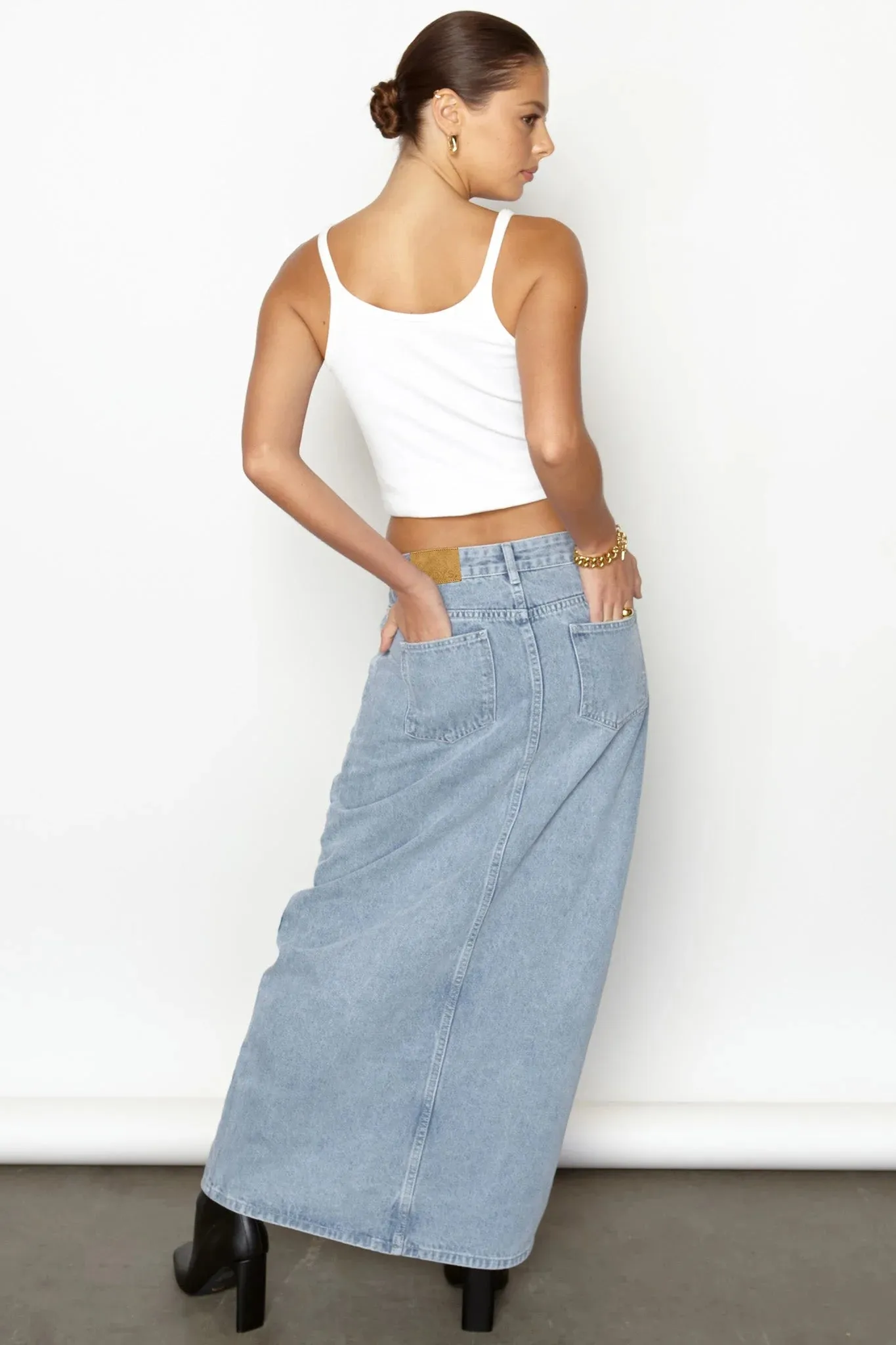 Nila Maxi Denim Skirt