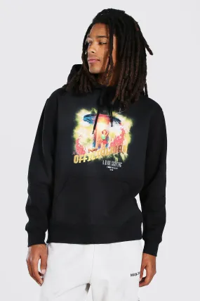 Oversized Official MAN Ufo Print Hoodie | boohooMAN UK