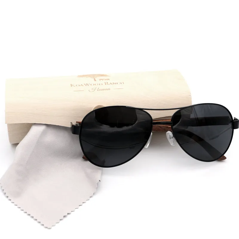 Pailaka Koa Sunglasses - Black Lens Black Frame