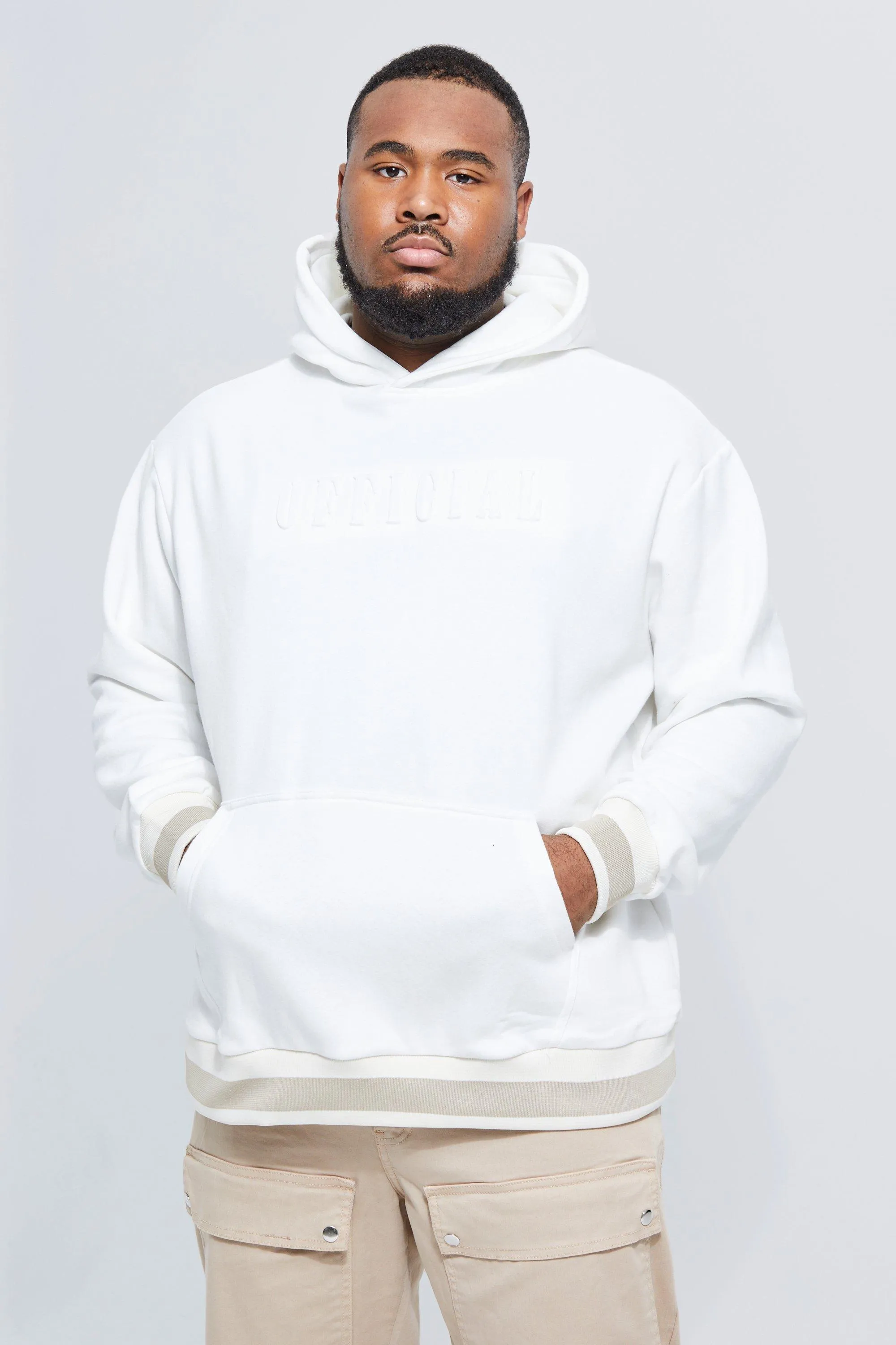 Plus Oversized Official Debossed Hoodie