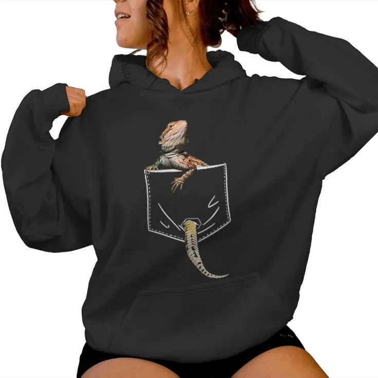 Pocket Bearded Dragon Lover Dad Mom Womens Women Hoodie