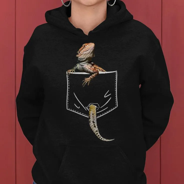 Pocket Bearded Dragon Lover Dad Mom Womens Women Hoodie