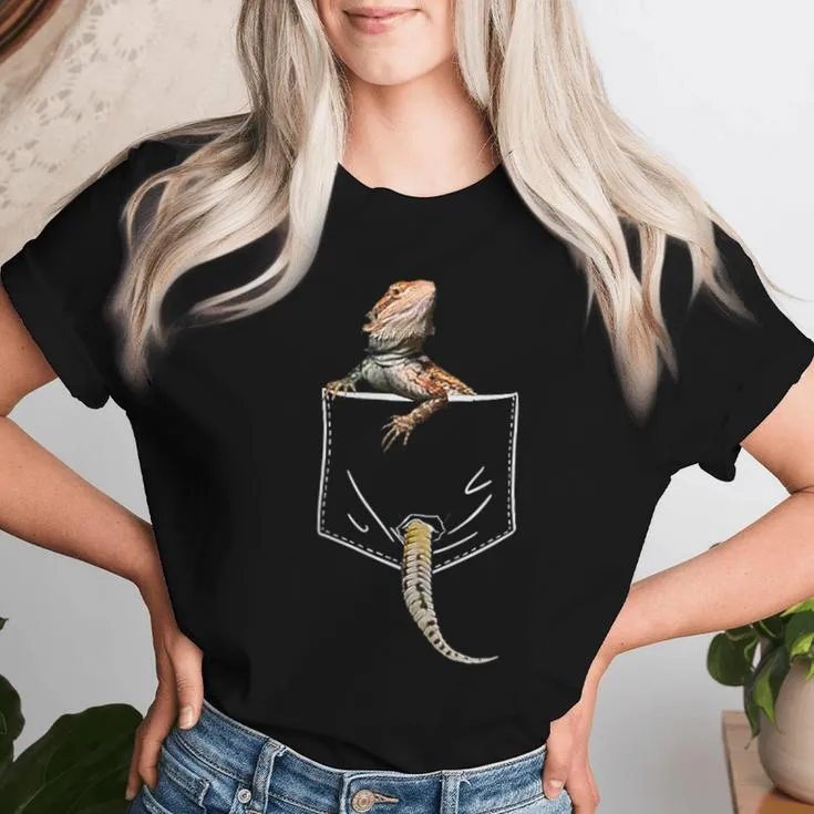 Pocket Bearded Dragon Lover Dad Mom Womens Women T-shirt