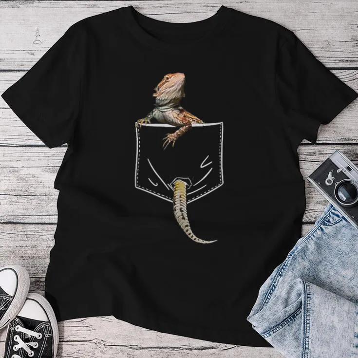 Pocket Bearded Dragon Lover Dad Mom Womens Women T-shirt