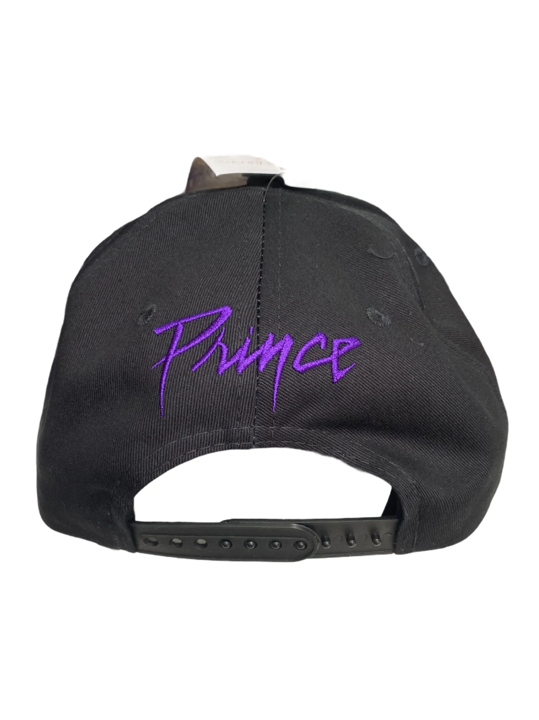 Prince – Love Symbol Purple Rain Name Official Peak Cap Black With Purple Embroidery