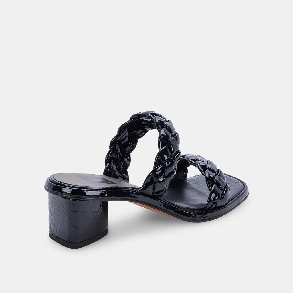 RONIN Sandals Midnight Patent Stella | Midnight Patent Braided Sandals– Dolce Vita 6814327144514