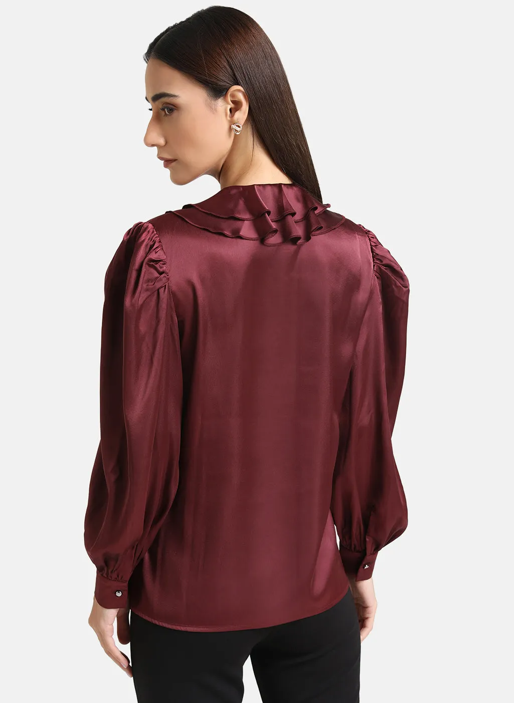 Satin Shirt With Ruffles